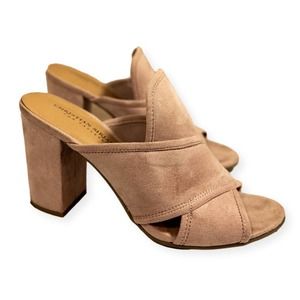 Christian Siriano Payless Size 8 Pink Suede Mules